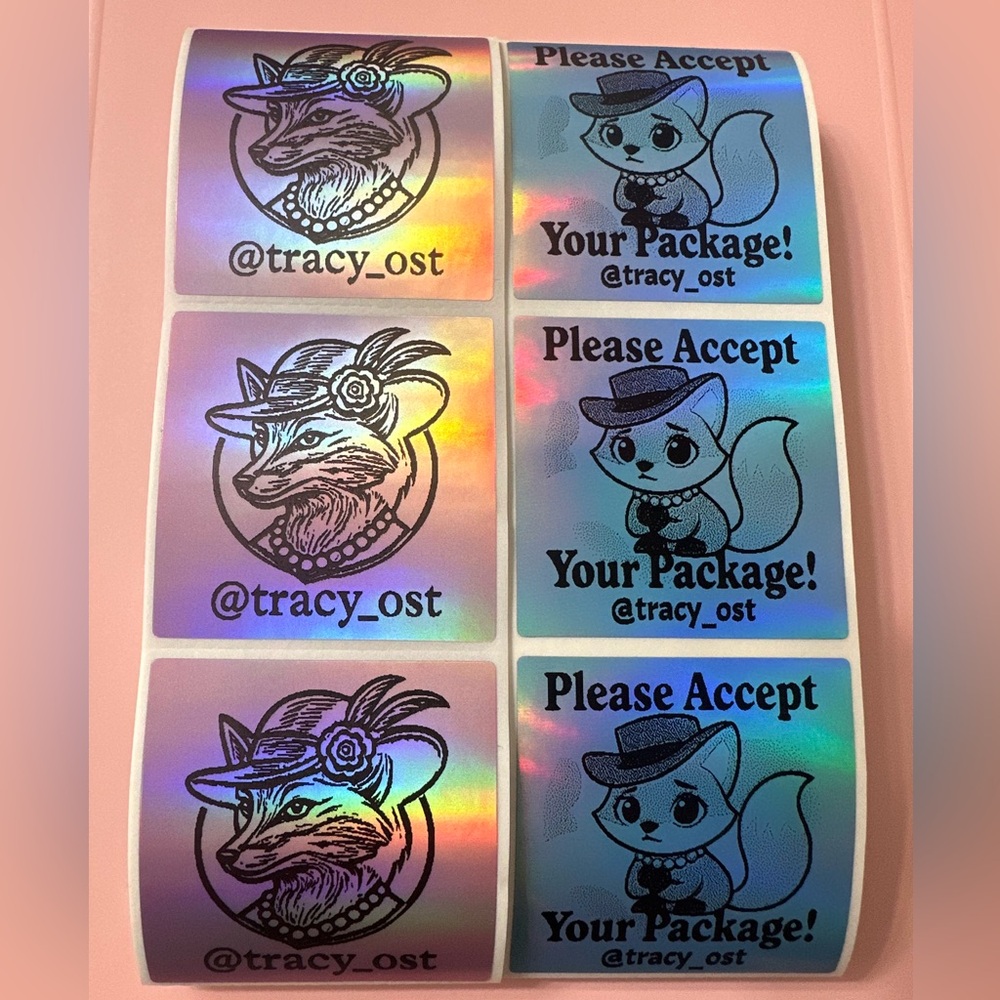 50 ct. Custom 2β Square Thank You, QR Code, FRAGILE Stickers OR LOGO - Picture 6 of 16